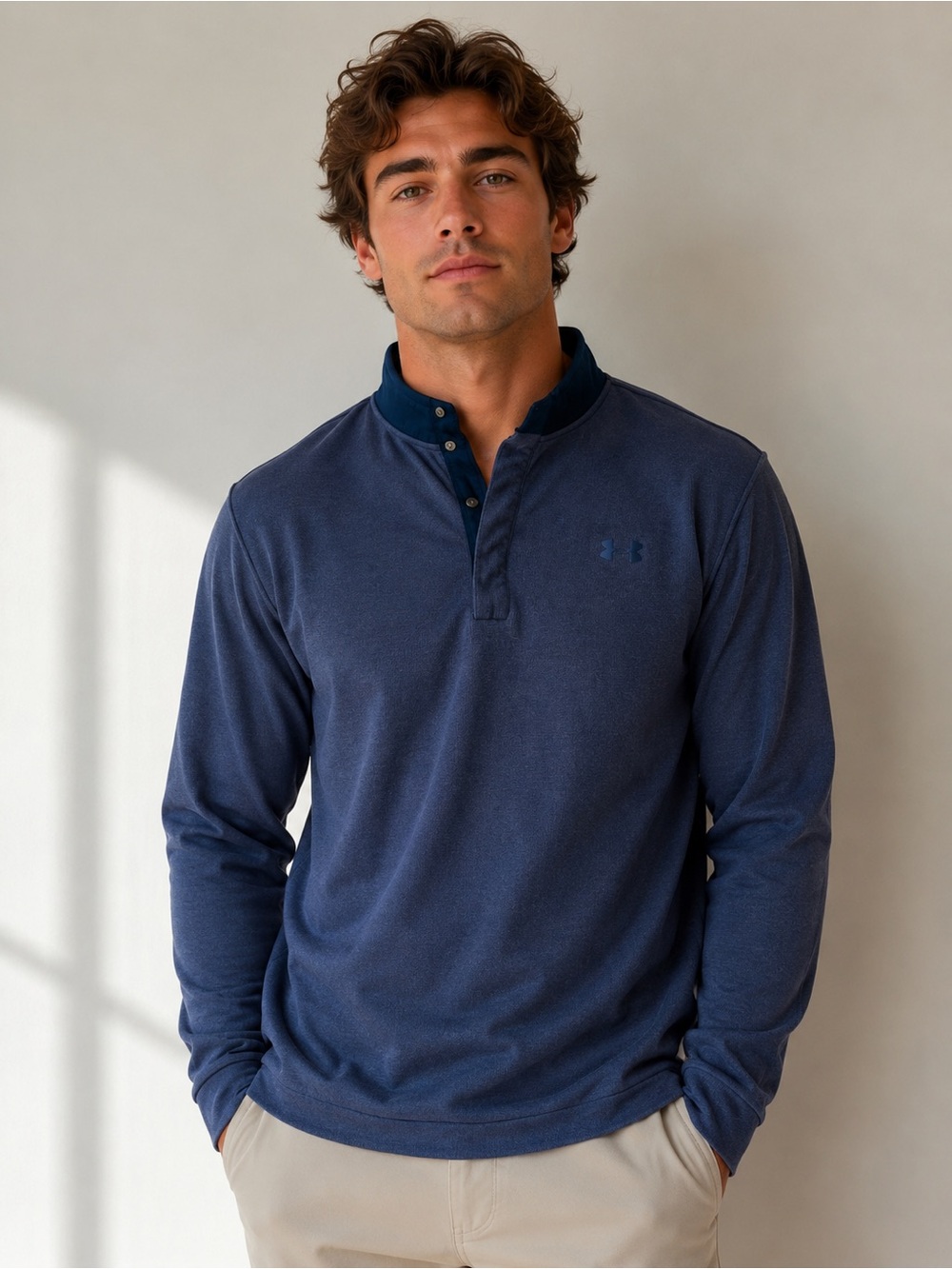 Under Armour Golf Mens Blue Coldgear Storm Pullover Sweater Size XL